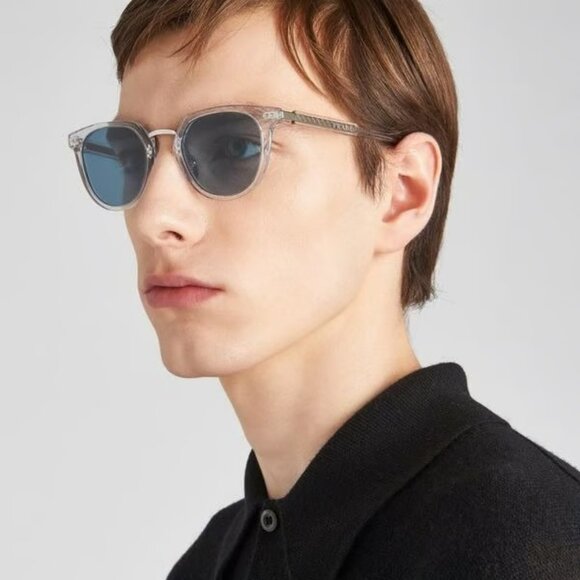Prada Men Sunglasses Crystal Green Polarized Oval PR17YS 2AZ04D BRAND NEW - Picture 11 of 13
